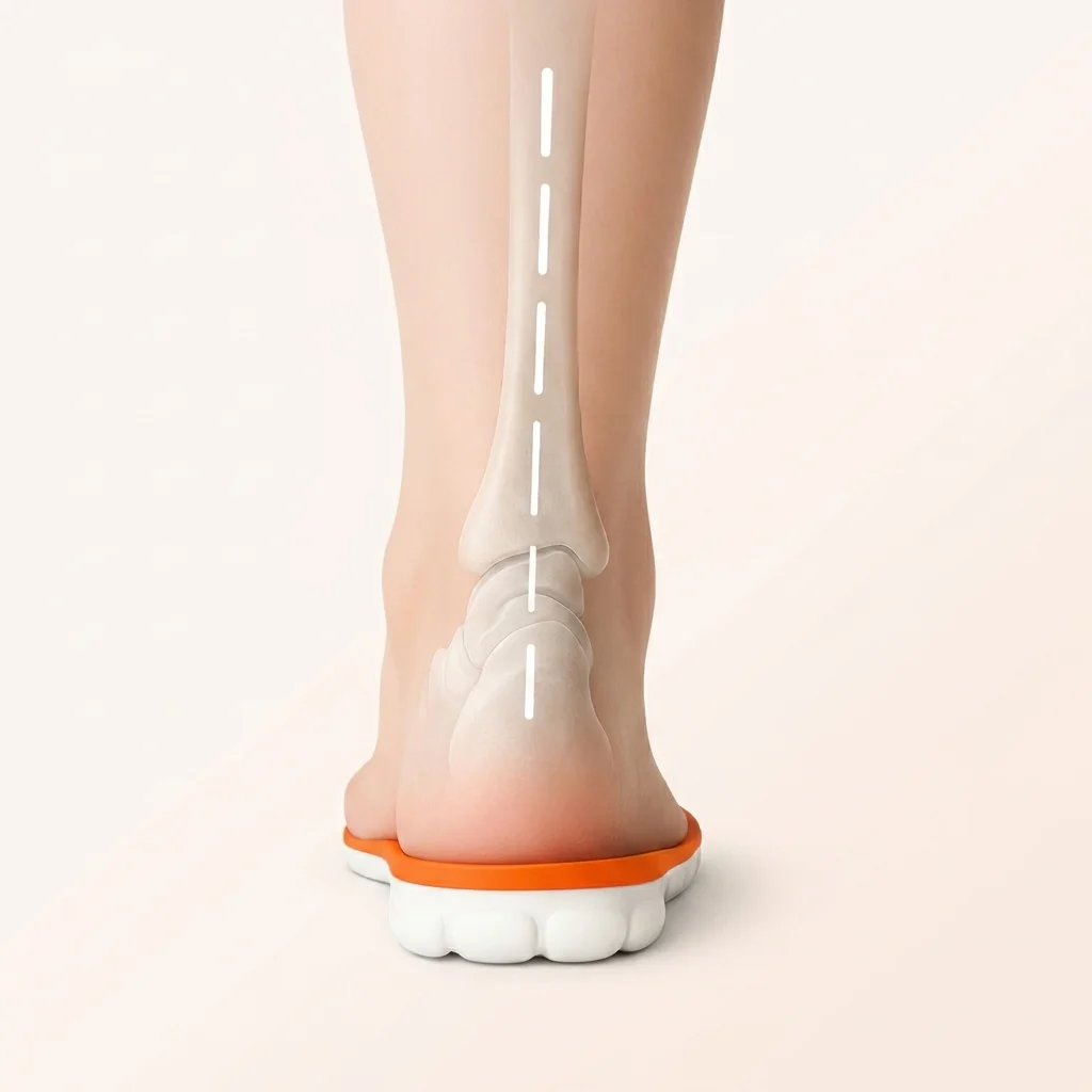 After — foot properly aligned on a CloudStep insole, no inflammation