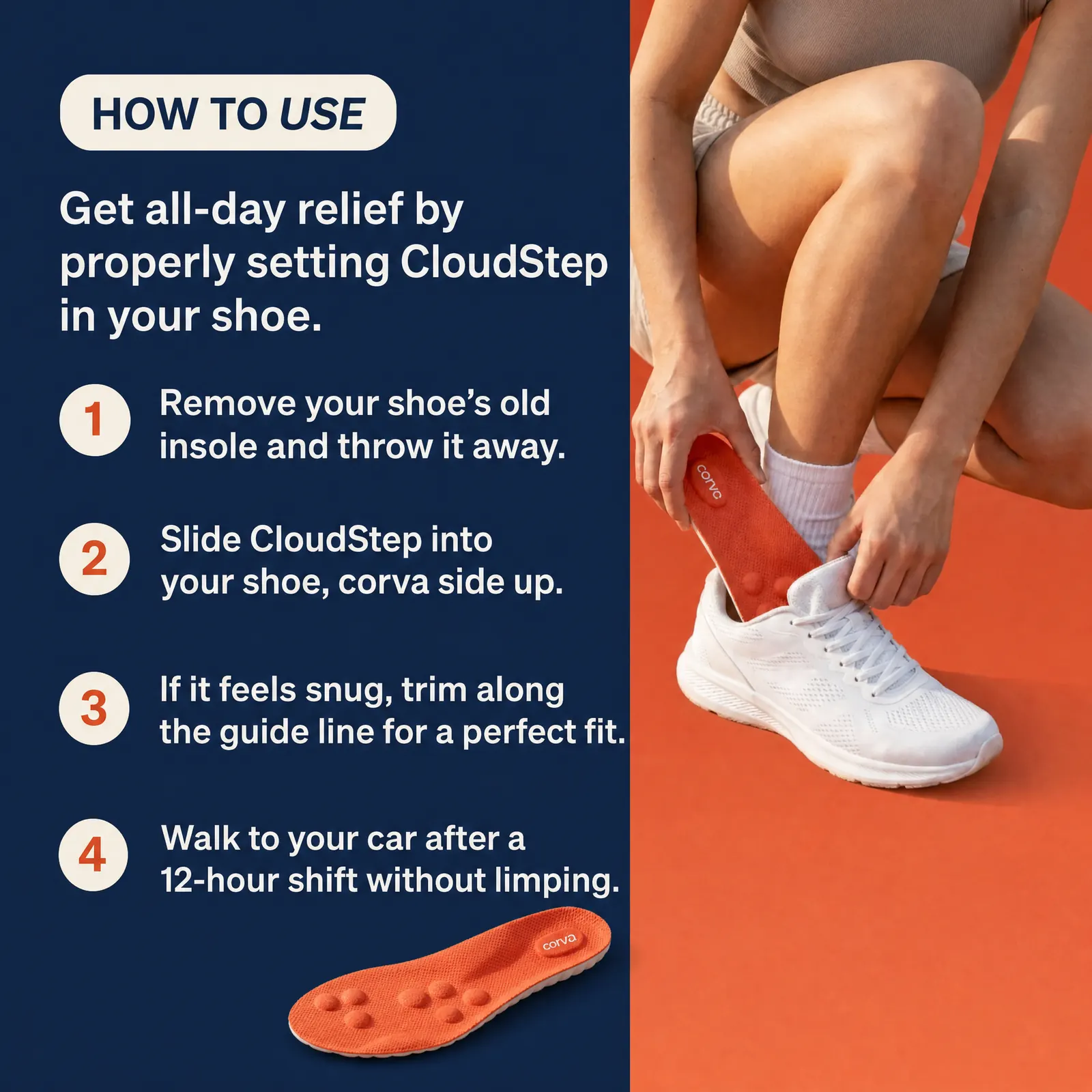 Benefits of daily use — six benefits of wearing CloudStep insoles